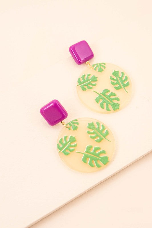 Tropical Leaf Prints Earrings