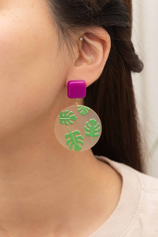 Tropical Leaf Prints Earrings