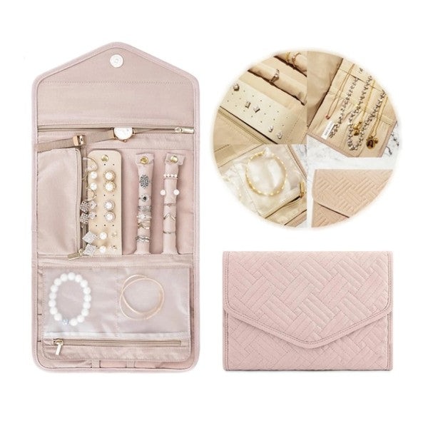 Pink Travel Jewelry Case