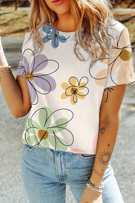 Flower Print Casual Top