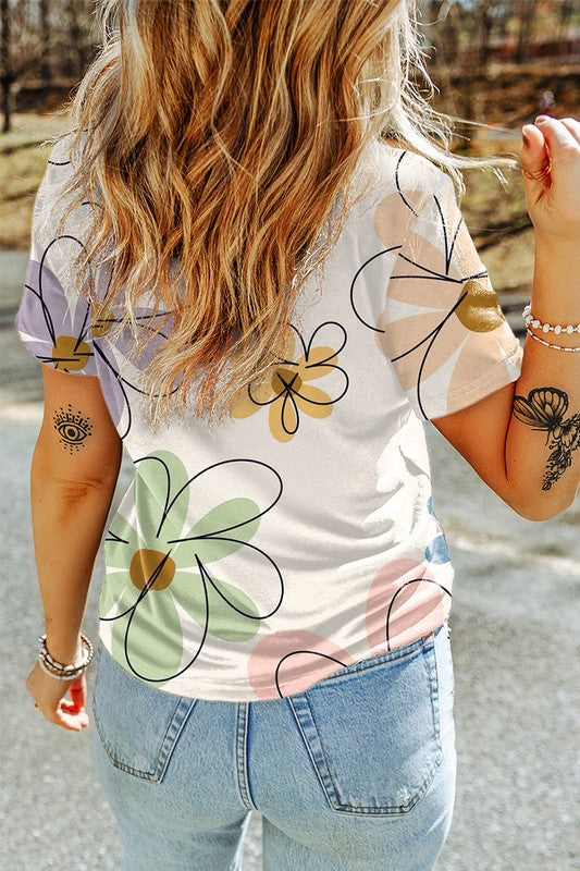 Flower Print Casual Top