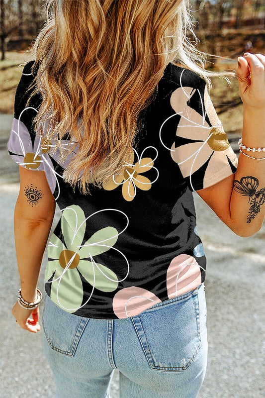 Flower Print Casual Top