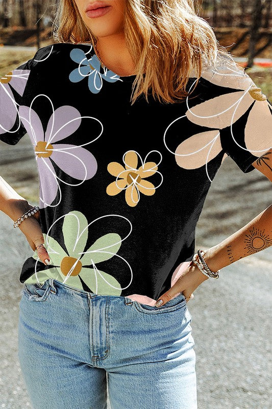 Flower Print Casual Top