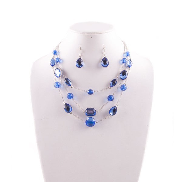 Ice Blue Sapphire Jewels Necklace Set