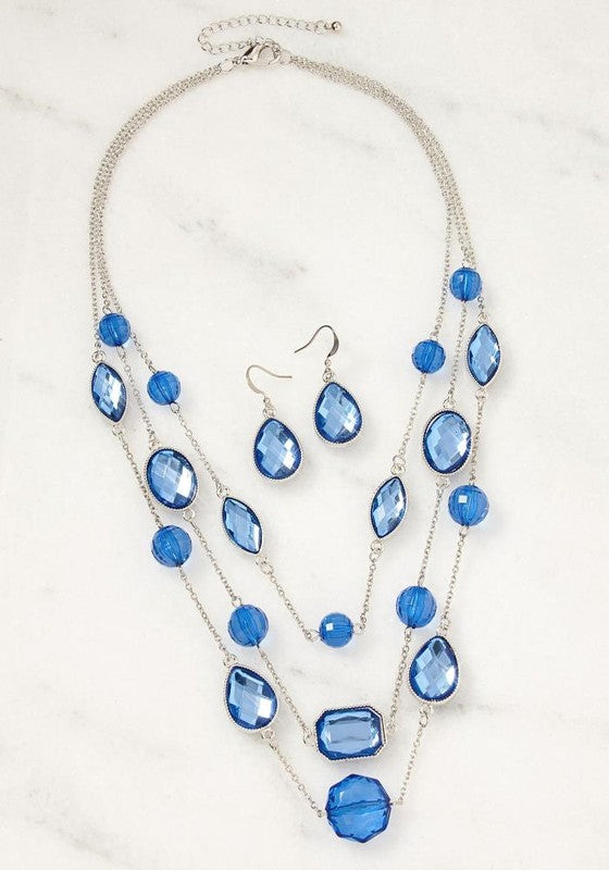 Ice Blue Sapphire Jewels Necklace Set