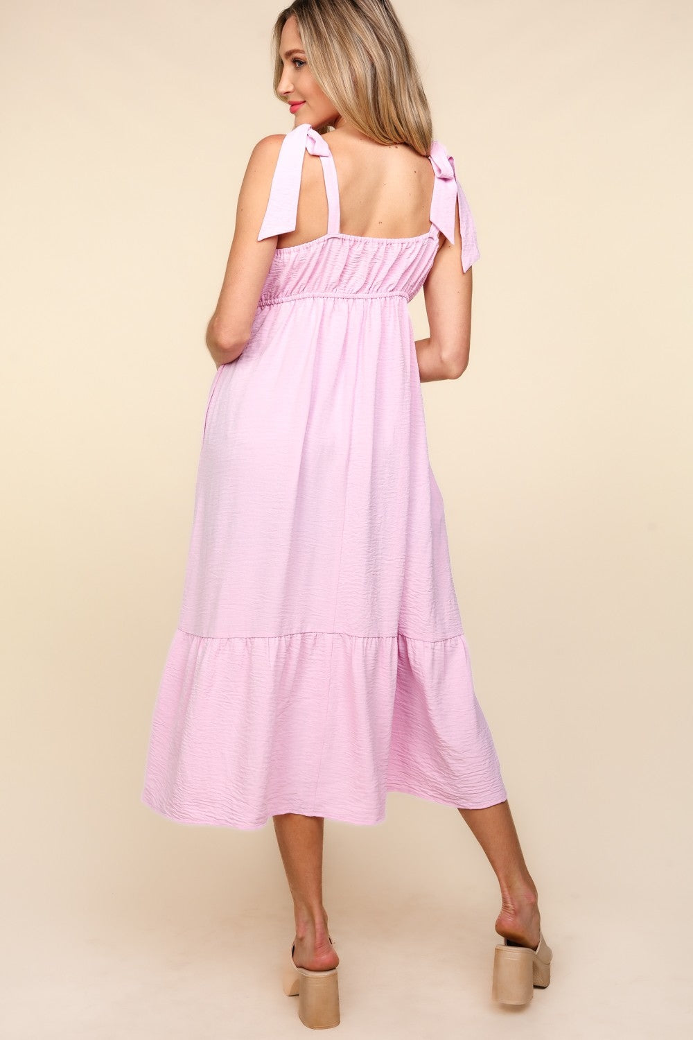Pink Crochet & Lace Cami Midi Dress