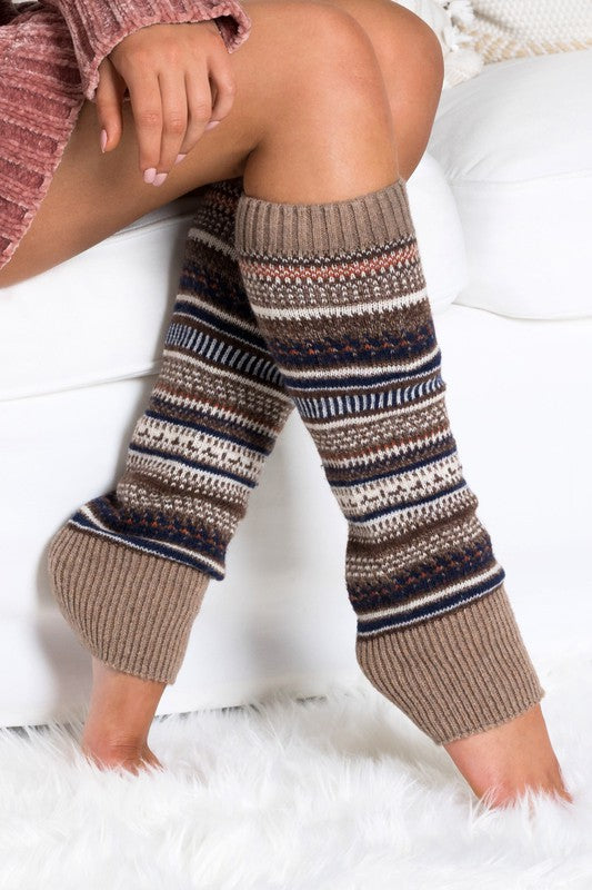 Holiday Stripes Leg Warmers