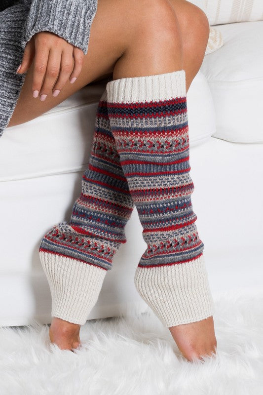 Holiday Stripes Leg Warmers