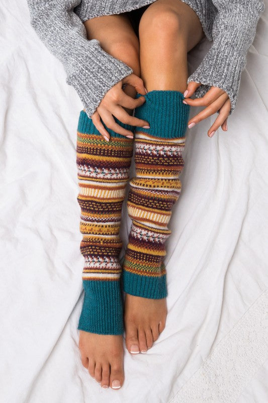 Holiday Stripes Leg Warmers