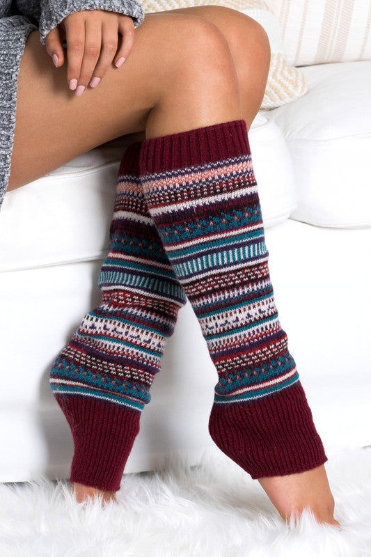 Holiday Stripes Leg Warmers