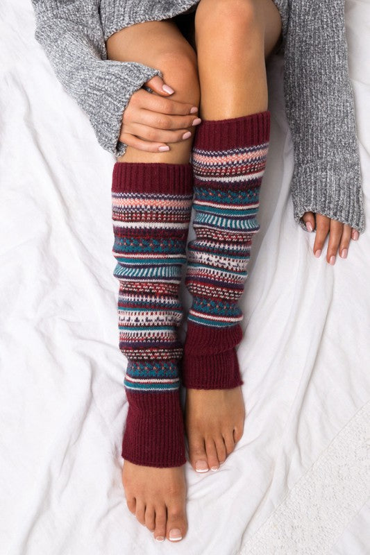 Holiday Stripes Leg Warmers