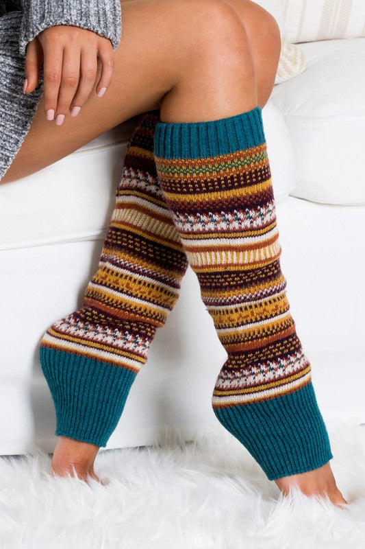 Holiday Stripes Leg Warmers