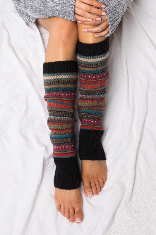 Holiday Stripes Leg Warmers