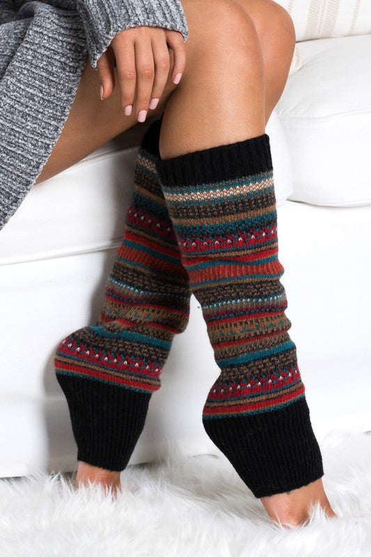 Holiday Stripes Leg Warmers