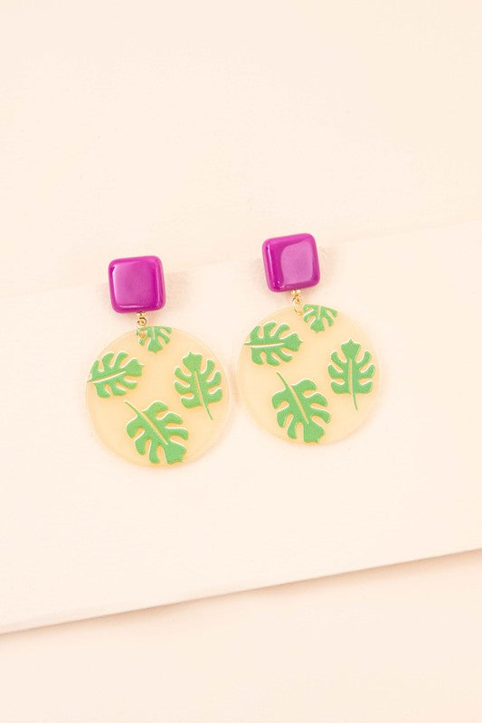 Tropical Leaf Prints Earrings