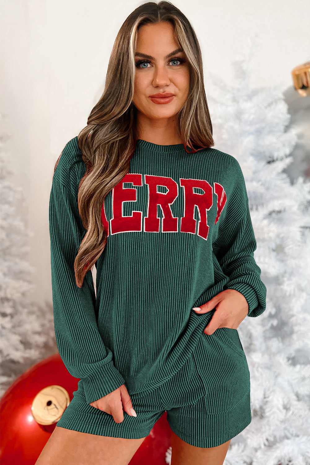 Racer Red MERRY Graphic LS Lounge Set