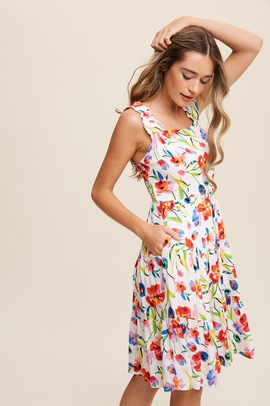 Flower Print Summer Dress