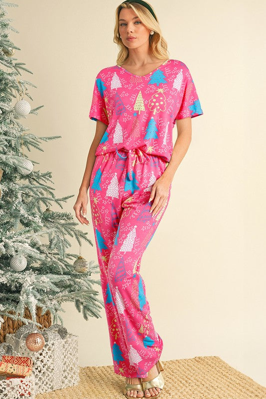 Christmas Tree Print Lounge Set