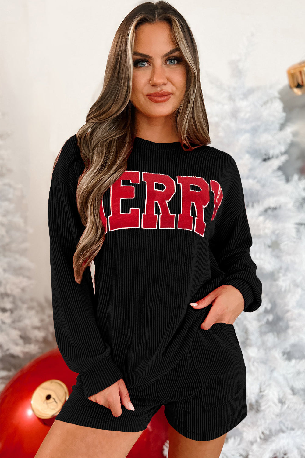 Racer Red MERRY Graphic LS Lounge Set