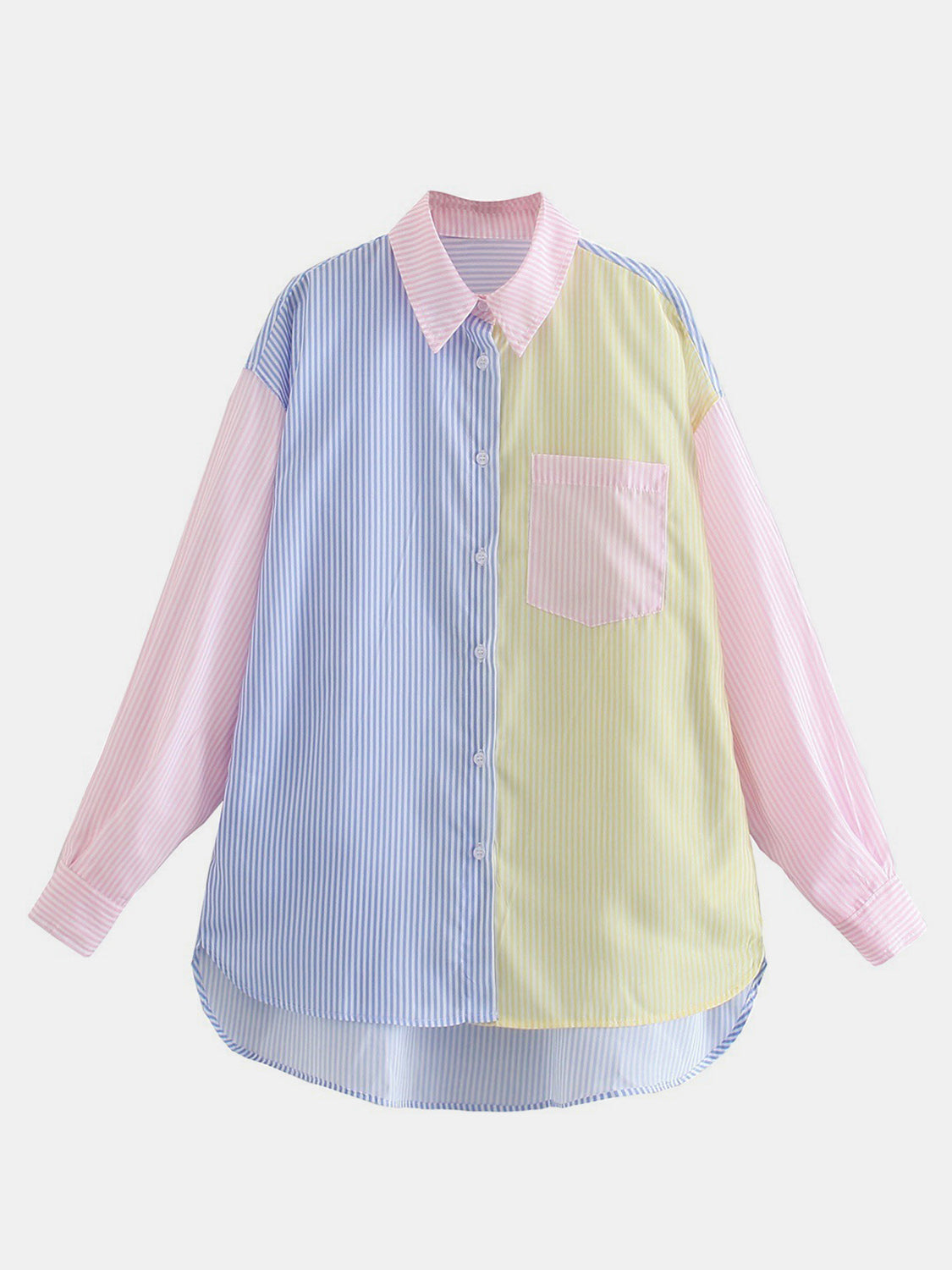 PinStripe Color Block Long Sleeve Shirt