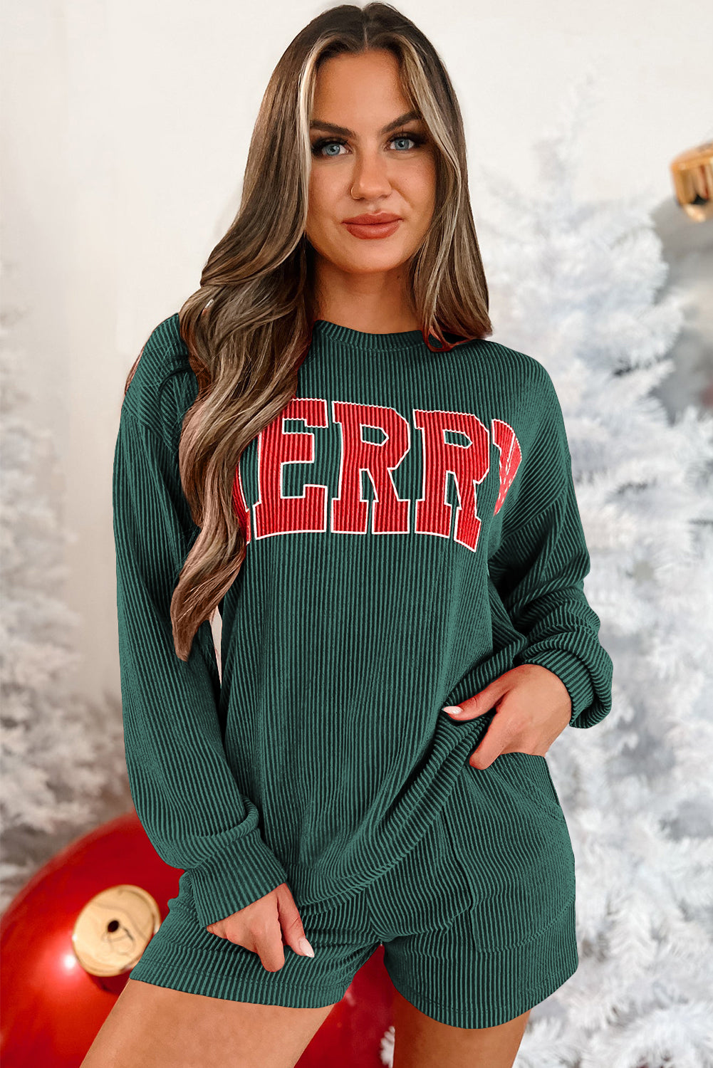 Racer Red MERRY Graphic LS Lounge Set