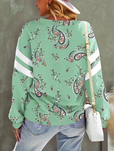 Paisley Design Long Sleeve Top