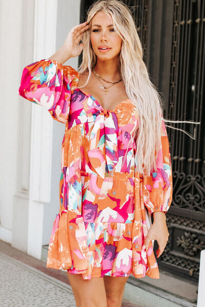 Multi Color Sweetheart Mini Dress