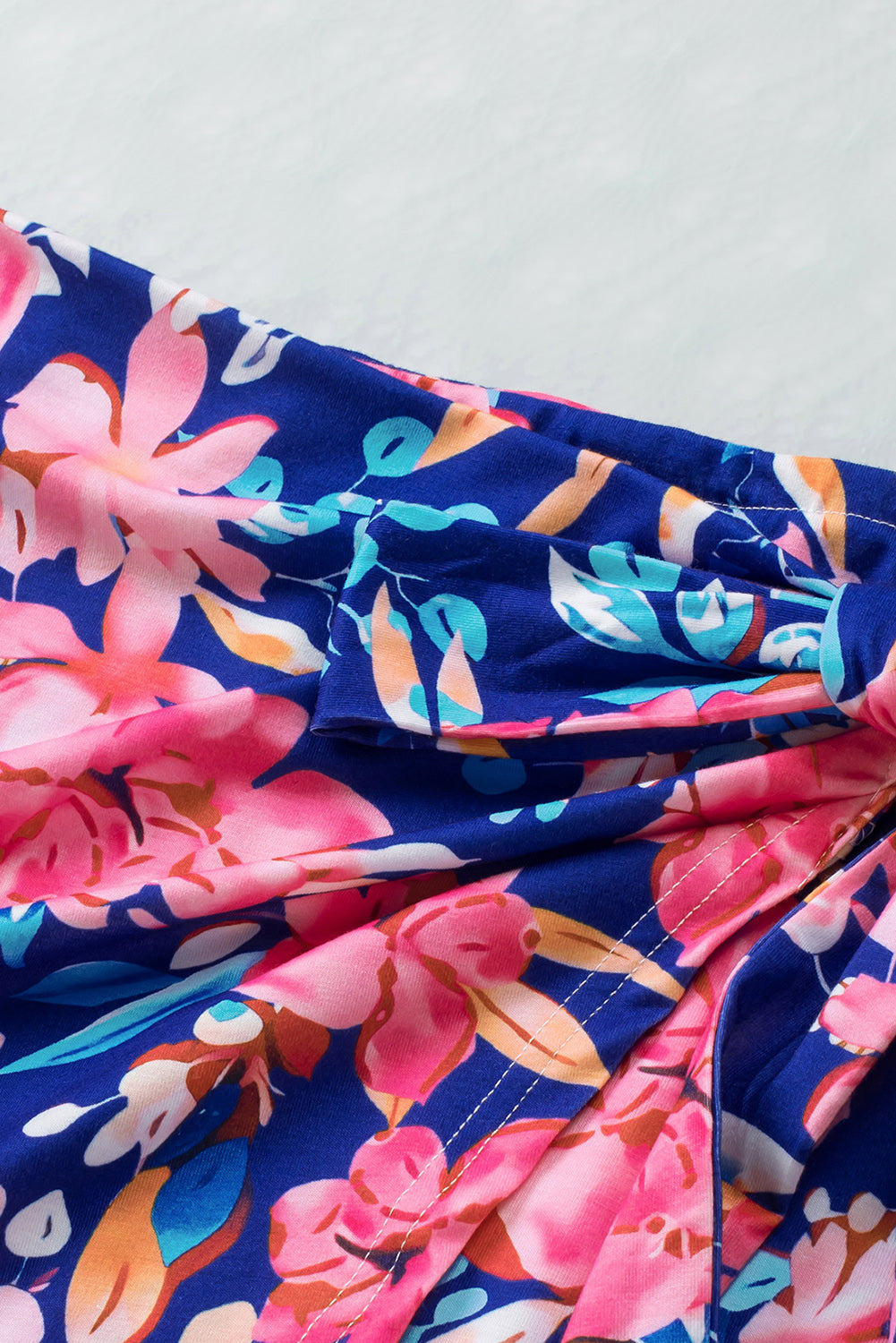 Floral Print Wrap Tie Mini Skirt